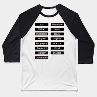 Subject Labels Baseball T-Shirt